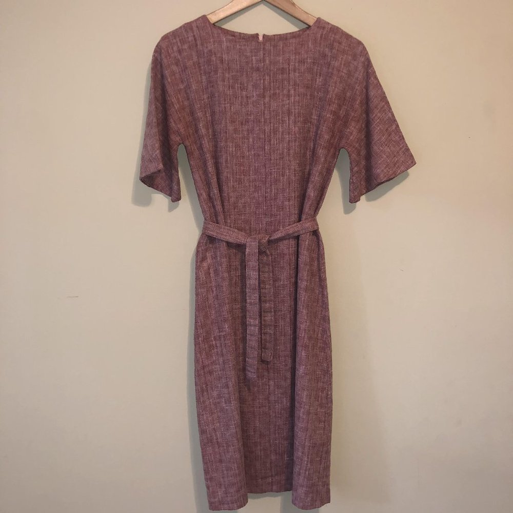 Vintage Belted Tweed Shift Dress